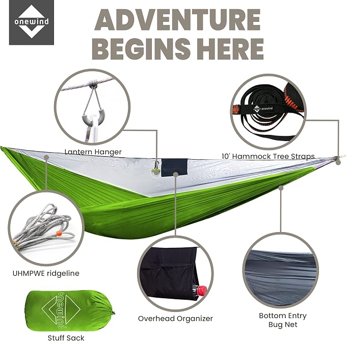 Onewind Camping Hammock with Mosquito Net - Image 5