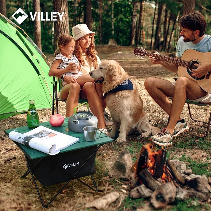 VILLEY Portable Camping Side Table, Ultralight Aluminum Folding Beach Table - Image 2
