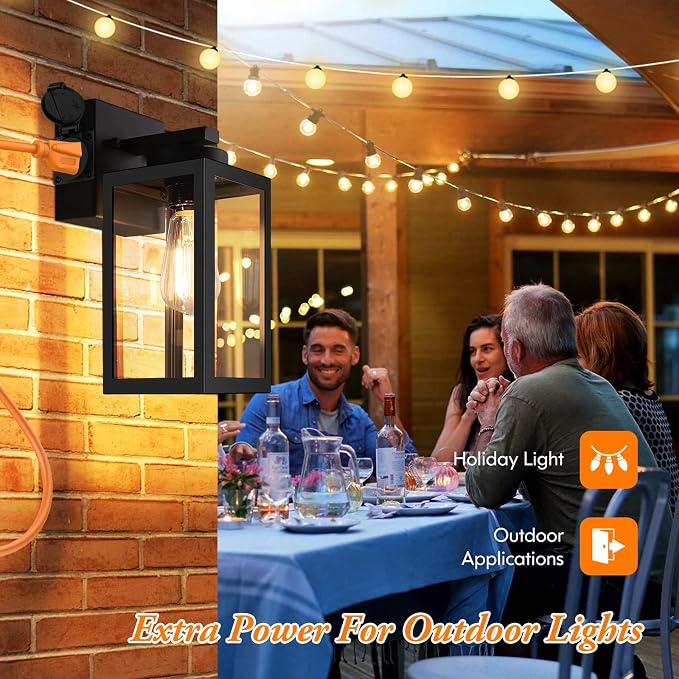 2-Pack Porch Lights Outdoor Wall Lantern, Waterproof Anti-Rust Exterior Light - Image 5