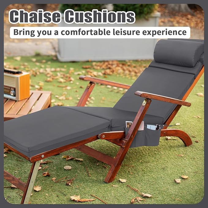 Wenqik 2 Pcs Outdoor Chaise Lounge Cushion - Image 5