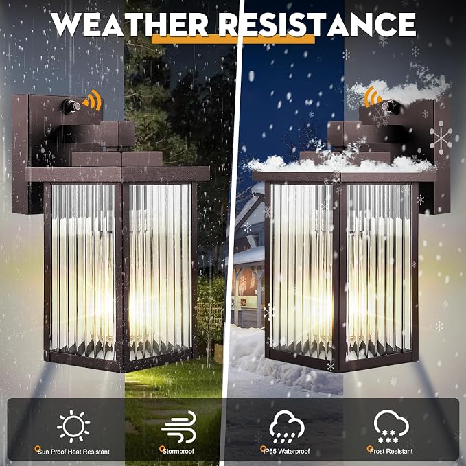 2 Pack Dusk to Dawn Outdoor Lighting, Waterproof Outdoor Porch Light - Image 4