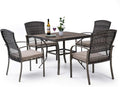Pamapic Outdoor 5-Piece Patio Dining Set, Weather Resistant PE Rattan Table and by Pamapic