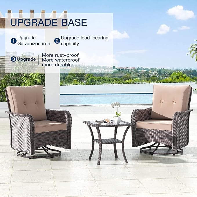 Kullavik 12PCS Outdoor Patio Furniture Set, PE Wicker Rattan Sectional Sofa - Image 4