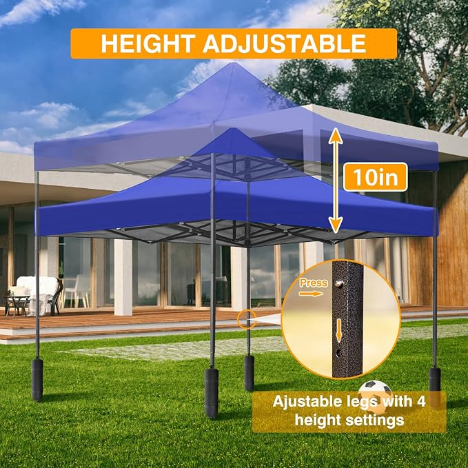 BestOffice Canopy Tent, 10X10 FT Pop Up Canopy Outdoor Instant Tent Slant Legs - Image 4