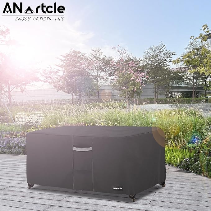 Patio Coffee Table Cover, 600D Waterproof Heavy Duty Rectangular Outdoor Table - Image 5
