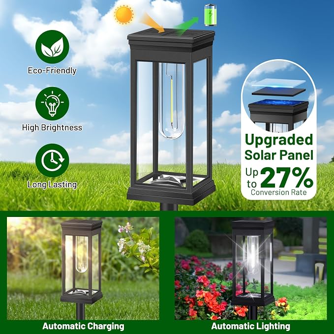 BesLowe Upgraded Solar Pathway Lights Outdoor, Super Bright Outside Lights - Image 2