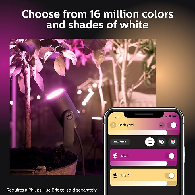 Philips Hue Lily Outdoor Smart Spotlight Base Kit, 3 Pack, Low Voltage - Image 8