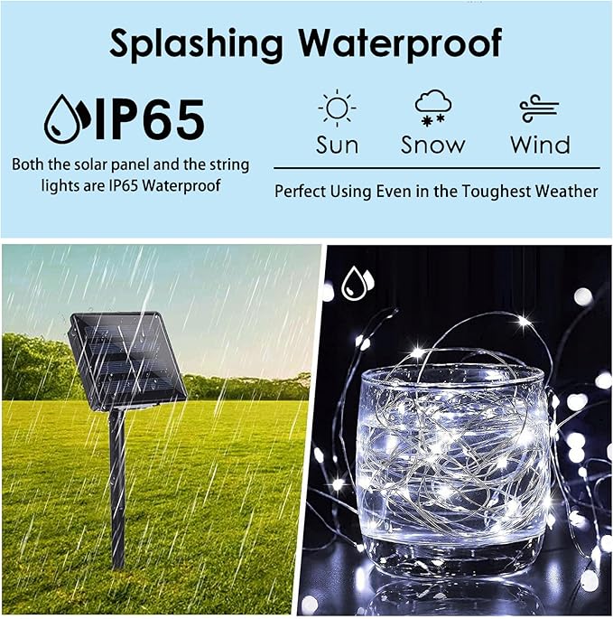 Solar String Lights for Outside, 3 Pack Total 120FT 300 LED Solar Garden - Image 5