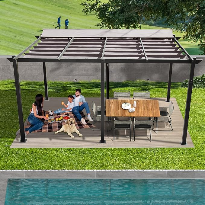 Domi 11’ X 16’ Outdoor Retractable Pergola - Image 6