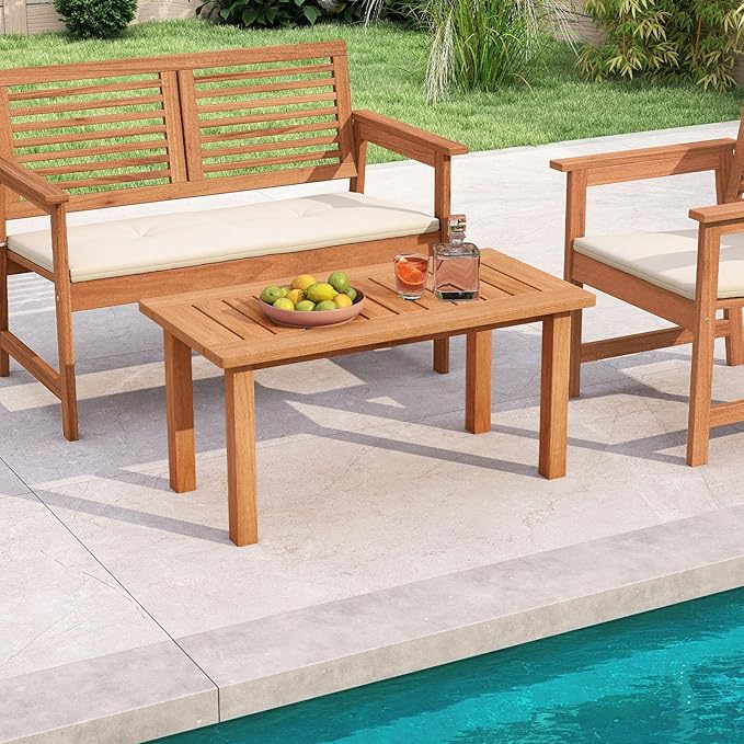 Tangkula Outdoor Coffee Table, 35.5” Patio Table - Image 2