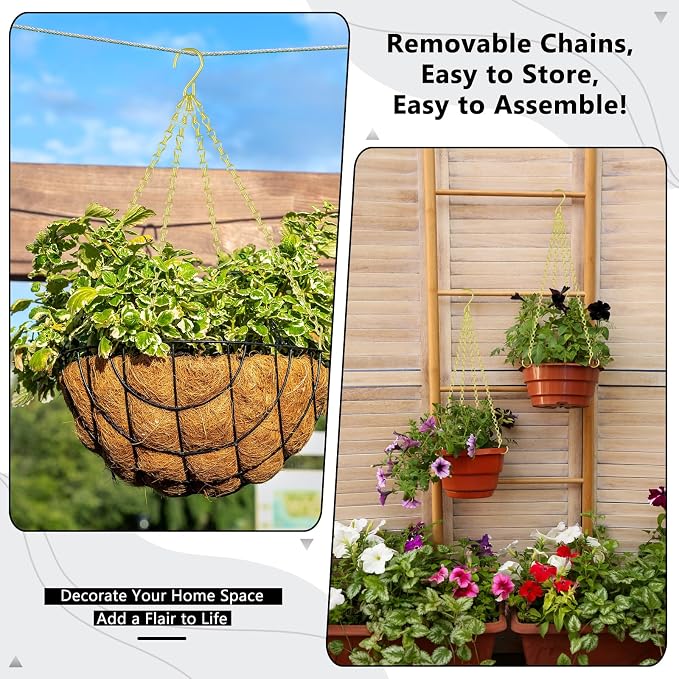garini 3 Pack, 23 Inch Hanging Baskets Chain, Bird Feeders and Lanterns - Image 6