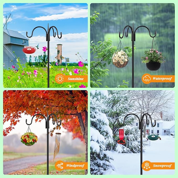 FEED GARDEN [Upgrade Version 92 Inch Three Shepherd Hooks - Image 5