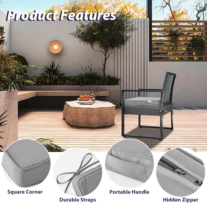 Outdoor Chair Cushions Set of 4 -Waterproof Outdoor Seat Cushions - Image 5