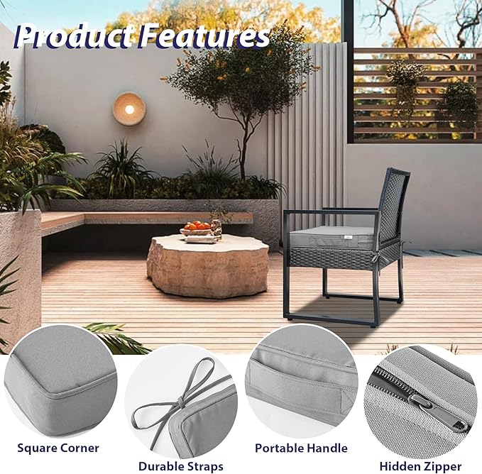 Outdoor Chair Cushions Set of 4 -Waterproof Outdoor Seat Cushions - Image 5