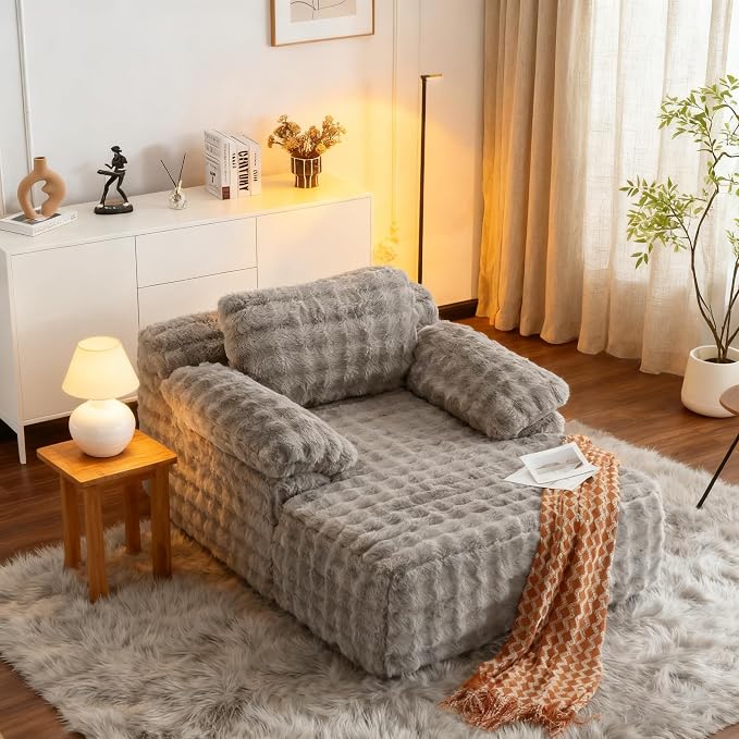 VINGLI 67.7" Oversized Chaise Lounge Chair Indoor Reading Chairs Comfy Bubble by VINGLI