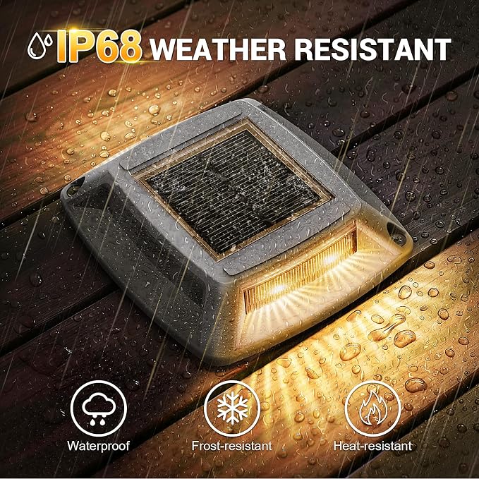 Solar Driveway Lights Outdoor 16 Pack, IP68 LED Solar Powered Waterproof - Image 2