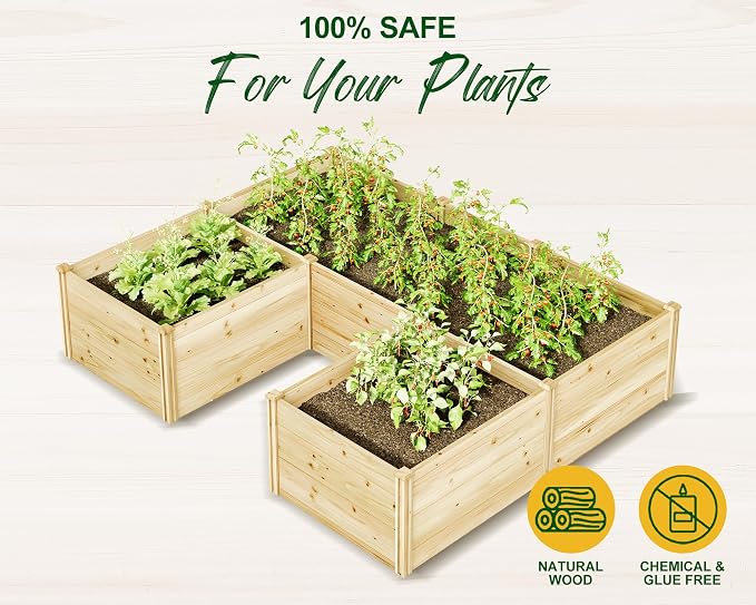 AMERLIFE U-Shaped Raised Garden Bed, 7.5Wx6Dx1.6H Free Combination Outdoor - Image 3