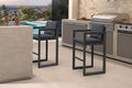 PURPLE LEAF Outdoor Bar Stools Set of 2 31 Inch Modern Aluminum Barstools by Unknown