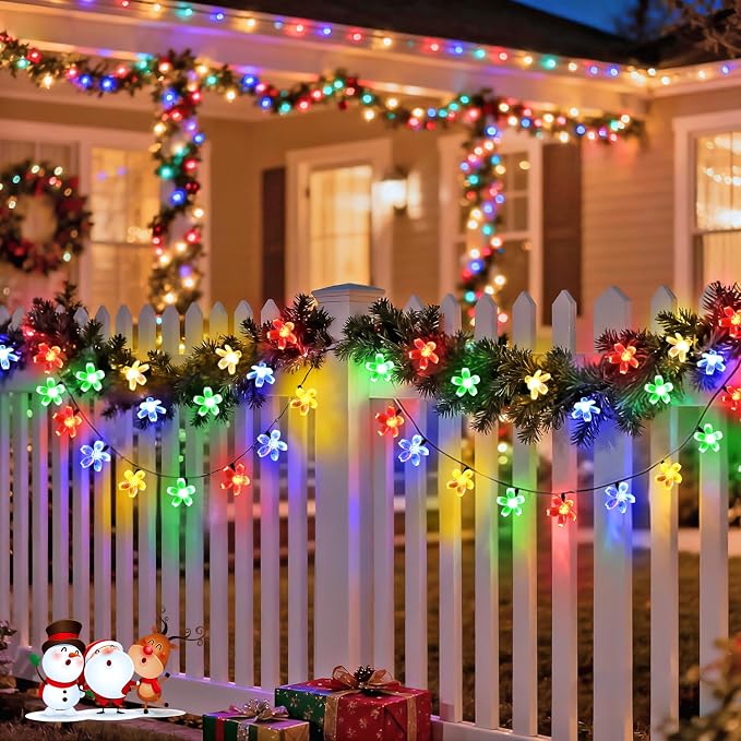 JMEXSUSS Solar String Lights Outdoor Waterproof, 2 Pack Each 30.6FT 50LED - Image 2