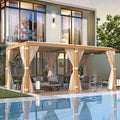 EROMMY Louvered Pergola 10' x 20' Outdoor Hard Top Gazebo by EROMMY