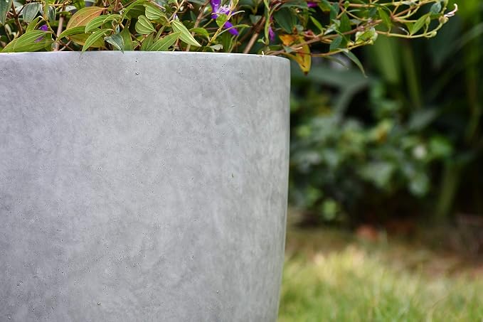 Kante 18 Inch Dia Round Concrete Planter, Indoor Outdoor Large Plant Pot - Image 12