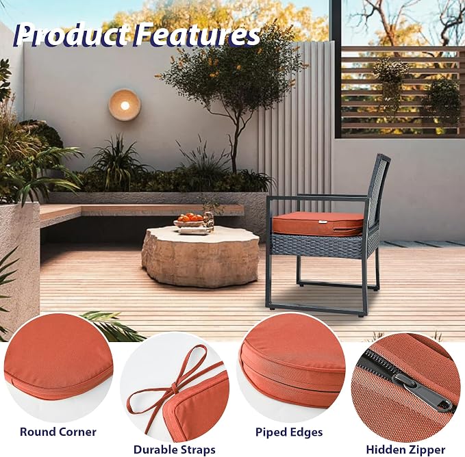 Outdoor Chair Cushions Set of 4 -Waterproof Outdoor Seat Cushions - Image 5