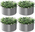 4 Pack Round Galvanized Raised Garden Bed Outdoor, Metal Garden Bed by Mostmahes