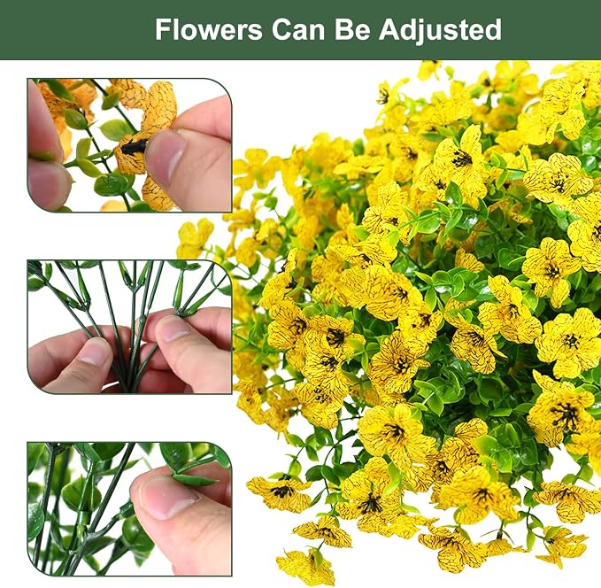 Artificial Flowers for Outdoor, UV Resistant Fake Silk Flowers, Realistic Faux - Image 2