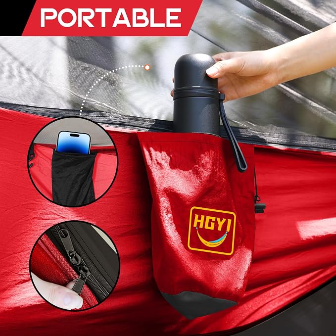 Camping Hammock Mosquito Net, Double & Single Portable Hammocks Hammocks - Image 6