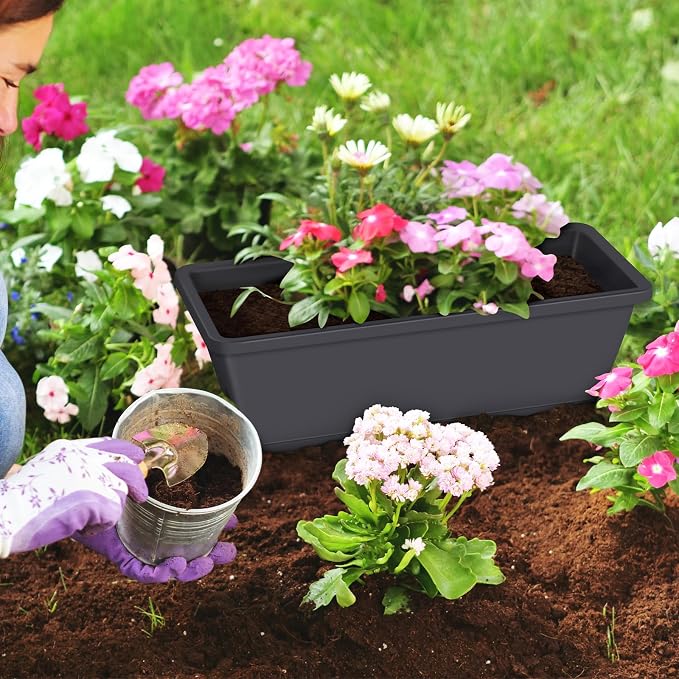CADUKE Railing Planter Boxes 2 Pack Railing Flower Box - Image 5