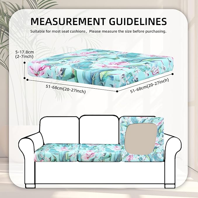 8Pcs Stretch Patio Cushion Covers, Outdoor Couch Covers Replacement, Outdoor - Image 2