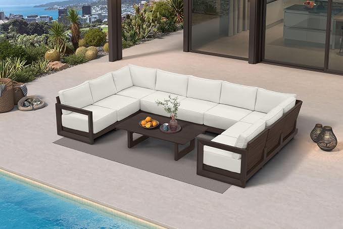 PURPLE LEAF Patio Furniture Set U-shaped Outdoor Couch by Unknown