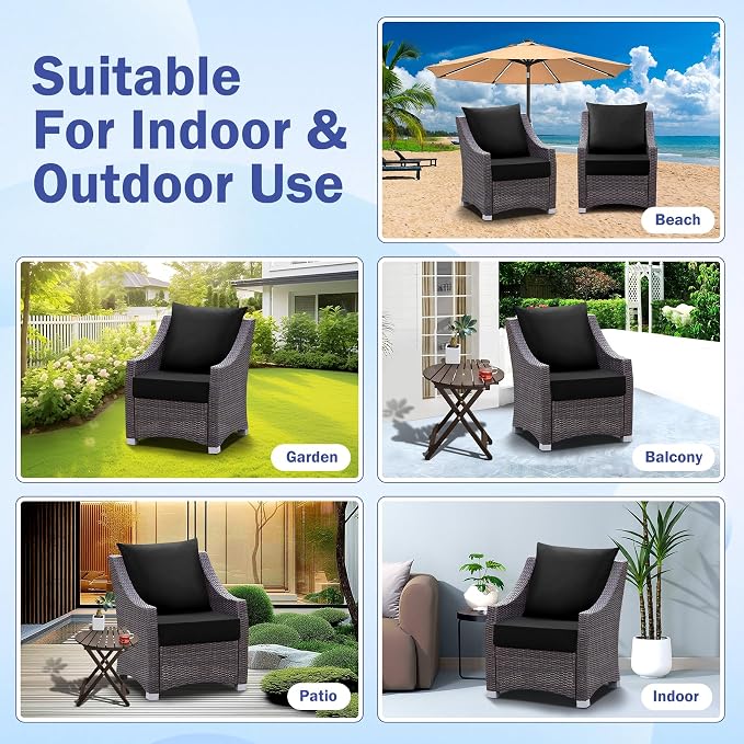 Outdoor Seat Cushion Set, Waterproof & Fade Resistant Patio Chair Cushions - Image 7