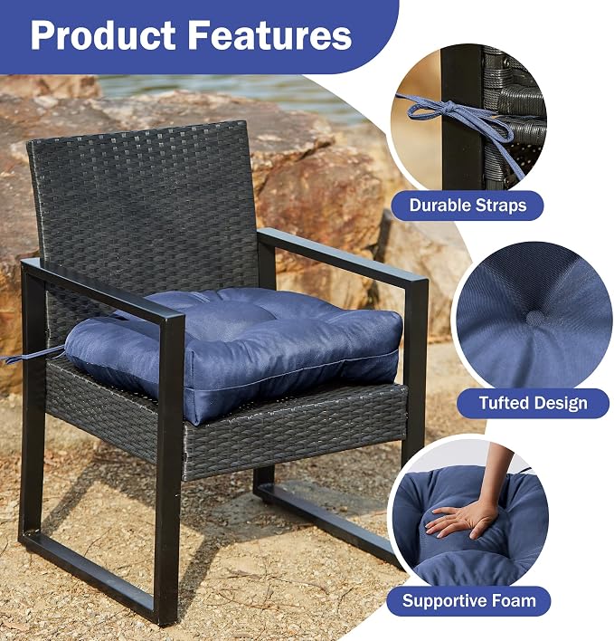 Outdoor Chair Cushions Set of 4, Patio Chair Cushions - Image 5