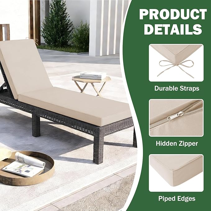 Chaise Lounge Cushions Outdoor, Outdoor Chaise Cushion - Image 6