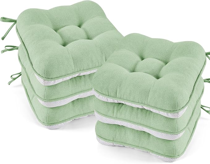 BETU Chair Cushions for Dining Chairs Set of 6, 3.5" Thick Kitchen Table Chair by BETU