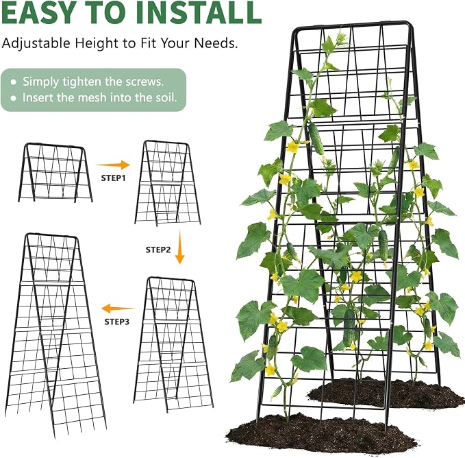2 Pack Cucumber Trellis, Climbing Plants and Flowers - Image 5