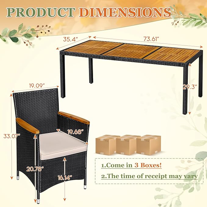 Greesum 9 Pieces Outdoor Patio Dining Set, Conversation Sets - Image 5