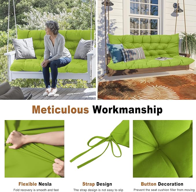 2-3 Seat Swing Replacement Cushion, Outdoor Bench Cushions - Image 4