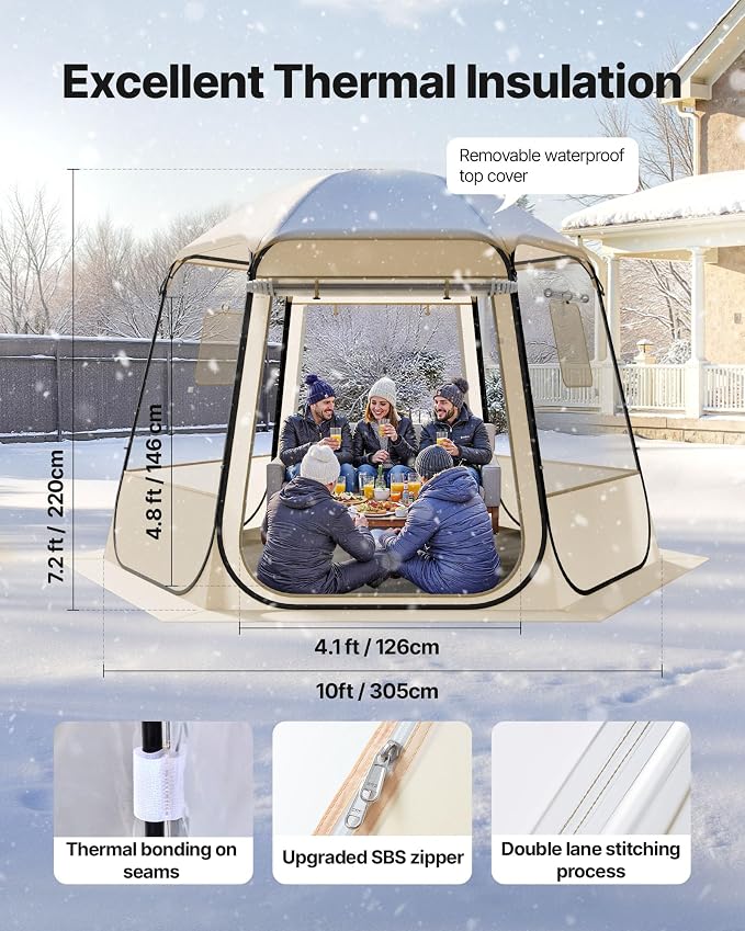 VEVOR Pop up Sports Tent, 8 Sizes Optional Clear Bubble Tent - Image 5
