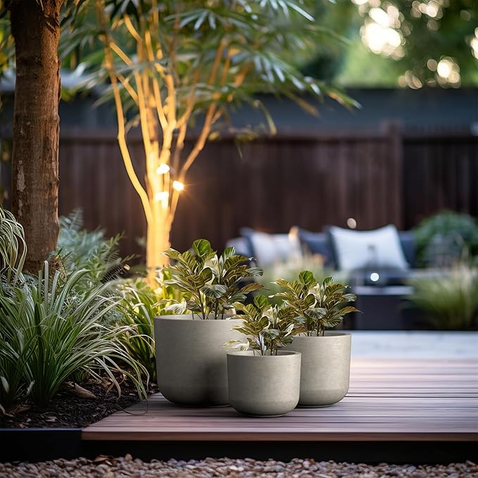 Kante 13", Outdoor Indoor Modern Planter Pots, Lightweight, Weather Resistant - Image 4