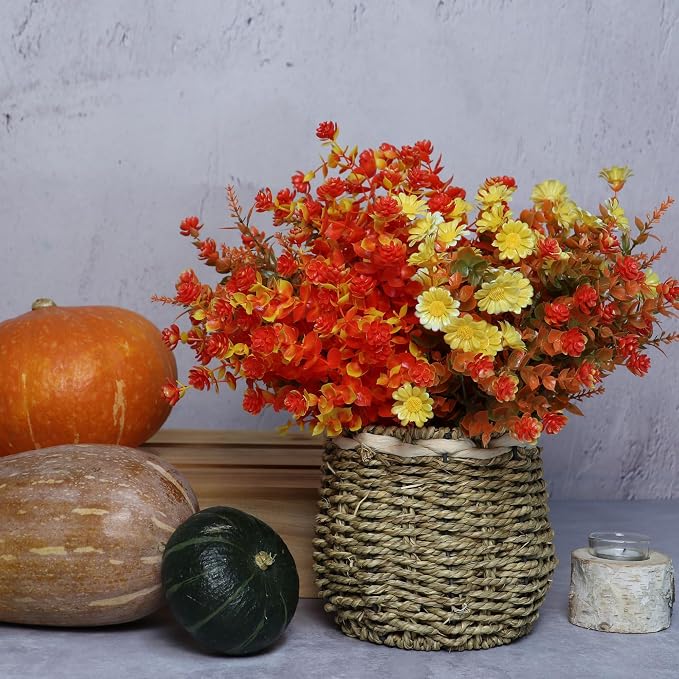16 Bundles Artificial Plants Outdoor Fake Fall Flowers Mums - Image 7