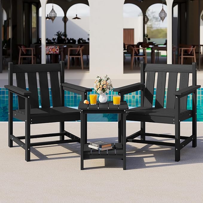 SEWRWALL Patio Furniture Set, HDPE Material All Weather Use Adirondack Chair Set - Image 8
