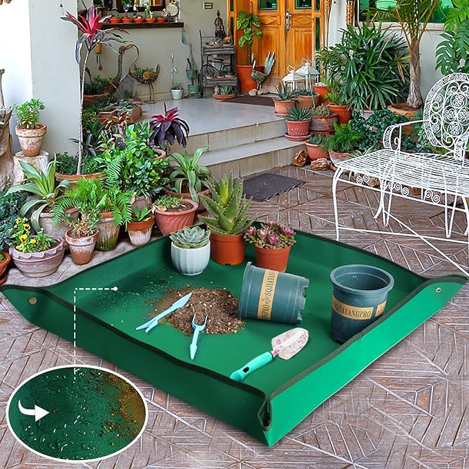 Plant Repotting Mat for Indoor Plants Transplanting Table Top Gardener Portable - Image 4