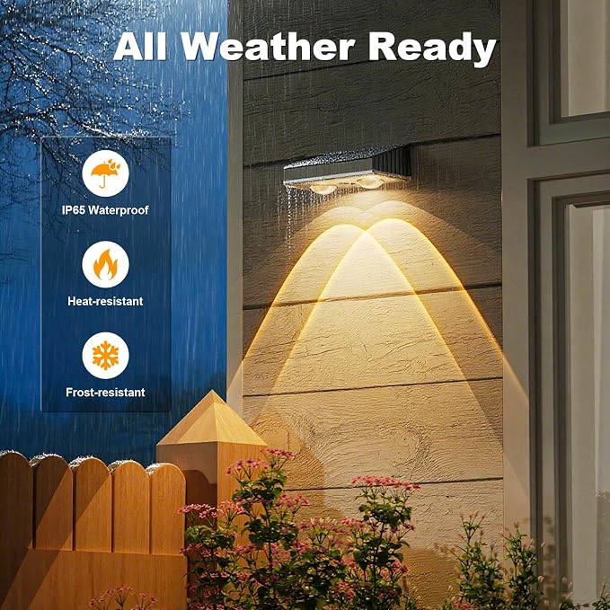 NIORSUN Solar Fence Lights, 8 Pack Deck Light, Led Lights Warm White Outdoor - Image 5