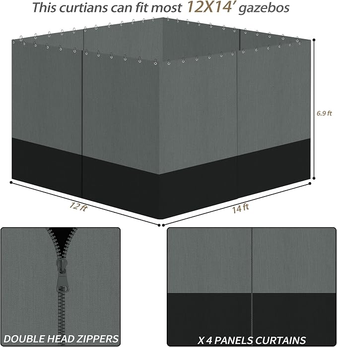Gazebo Privacy Curtains 12 x 14' - Image 4