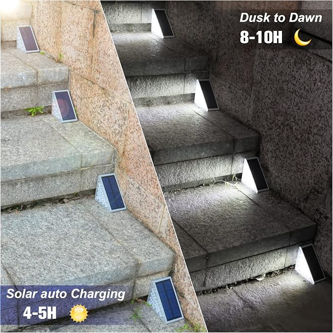 VOLISUN Solar Stair Lights 24 Pack, Solar Step Lights Waterproof IP67, Outdoor - Image 6