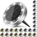 Peasur Solar Ground Lights Outdoor, 24 Pack Flat Solar Powered Disc Lights by Peasur
