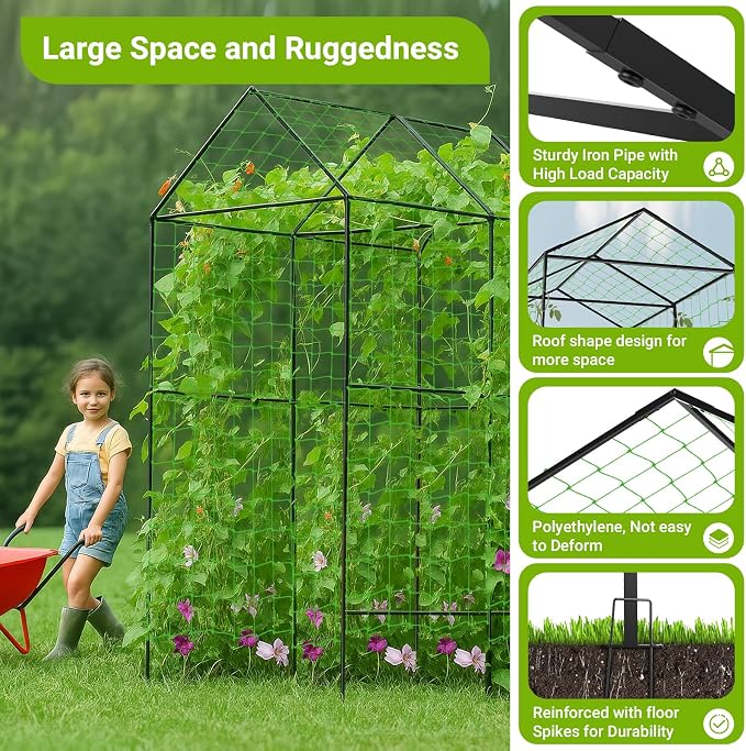 Metal Garden Arch Trellis for Climbing Plants Outdoor, 7.1FT Extra Tall - Image 5