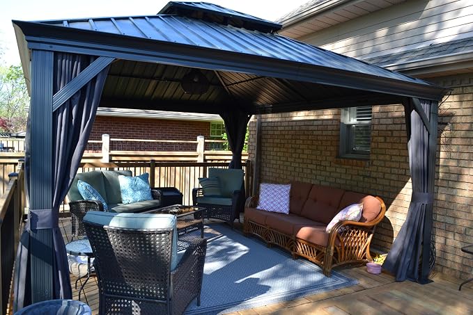 PURPLE LEAF 13' X 15' Permanent Gazebo by PURPLELEAF